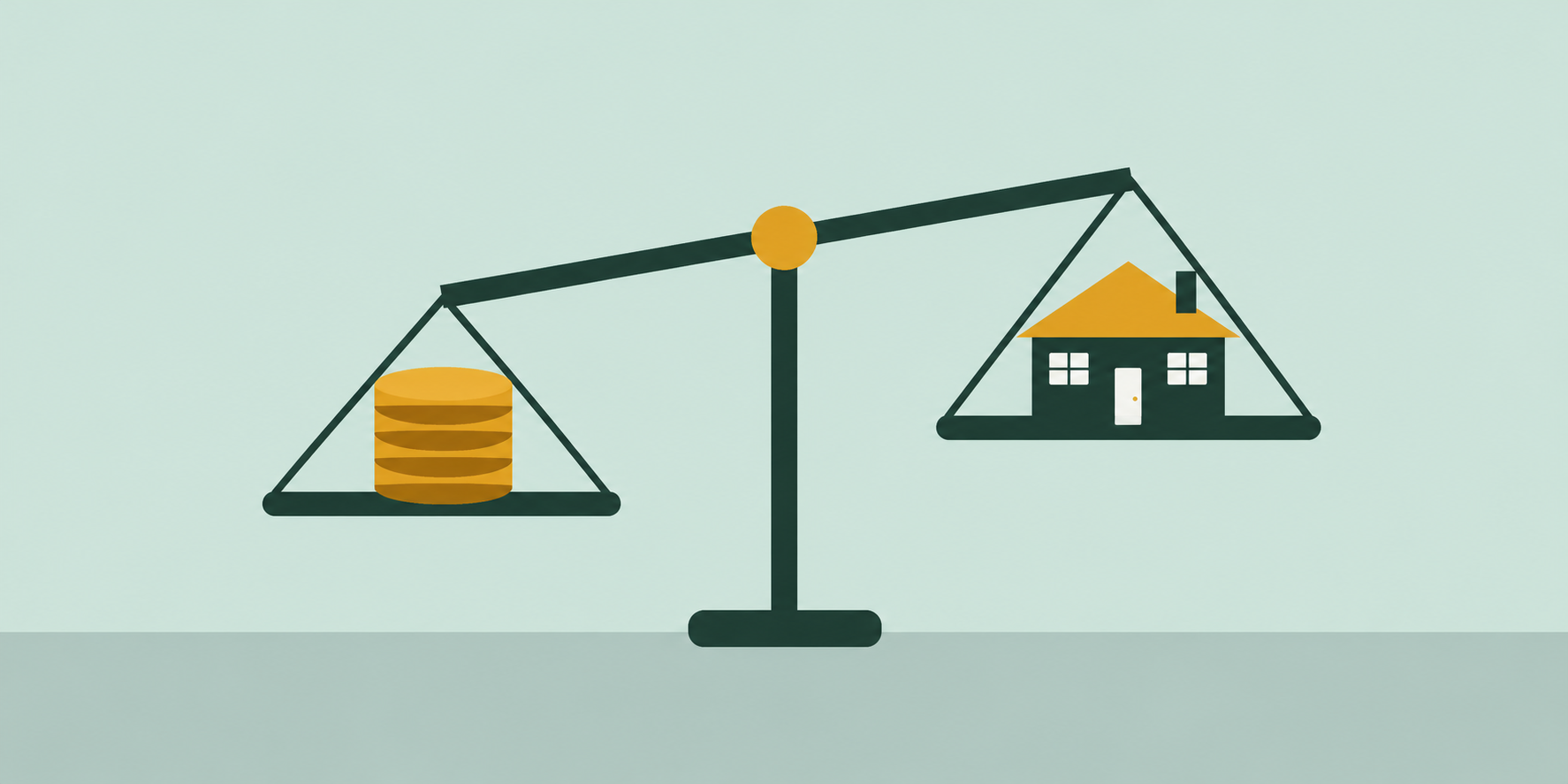 [Balance scale comparing the upfront cost of energy upgrades with the value of a home